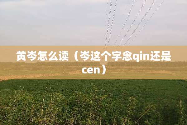 黄岑怎么读（岑这个字念qin还是cen）