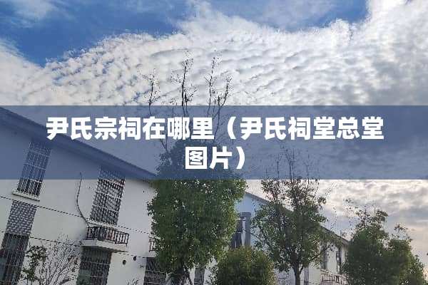 尹氏宗祠在哪里（尹氏祠堂总堂图片）