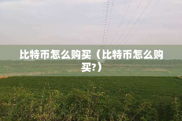 比特币怎么购买（比特币怎么购买?）