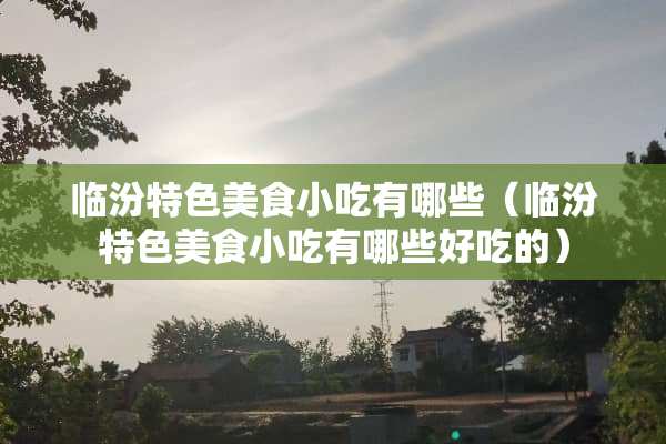 临汾特色美食小吃有哪些（临汾特色美食小吃有哪些好吃的）