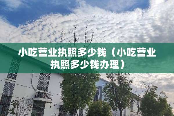 小吃营业执照多少钱（小吃营业执照多少钱办理）