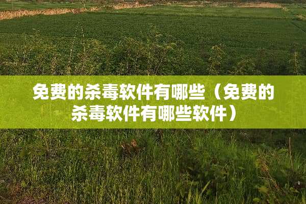 免费的杀毒软件有哪些（免费的杀毒软件有哪些软件）