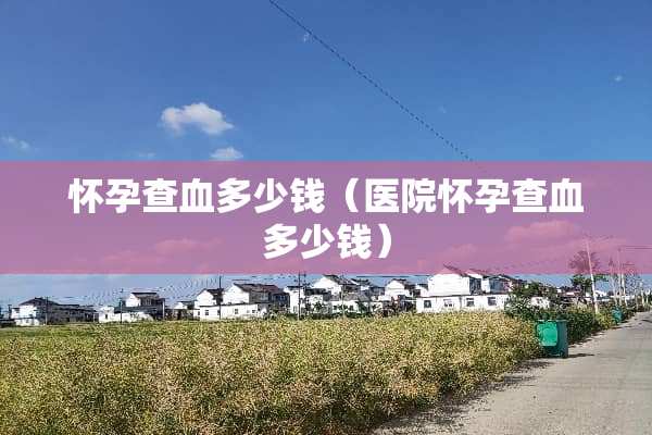 怀孕查血多少钱（医院怀孕查血多少钱）