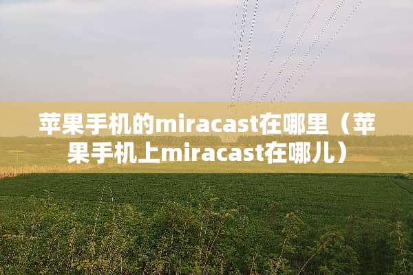苹果手机的miracast在哪里（苹果手机上miracast在哪儿）