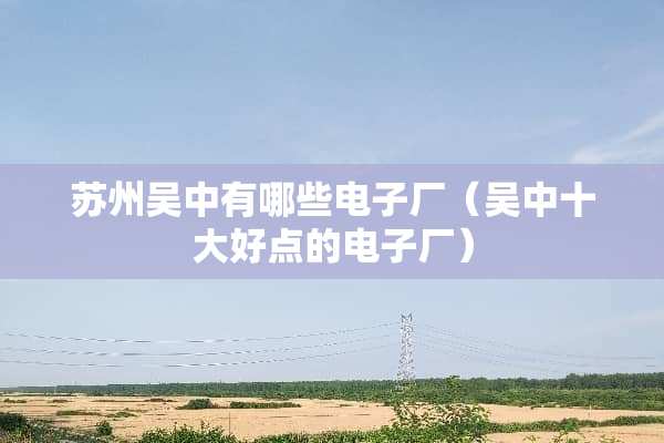 苏州吴中有哪些电子厂（吴中十大好点的电子厂）