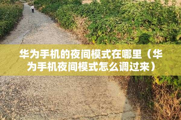 华为手机的夜间模式在哪里（华为手机夜间模式怎么调过来）
