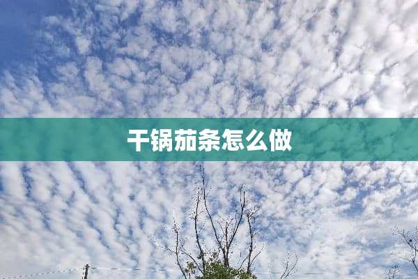 干锅茄条怎么做