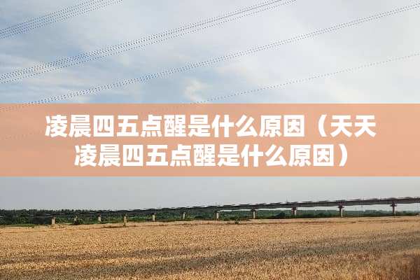 凌晨四五点醒是什么原因（天天凌晨四五点醒是什么原因）