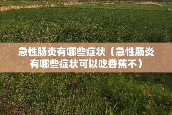 急性肠炎有哪些症状（急性肠炎有哪些症状可以吃香蕉不）