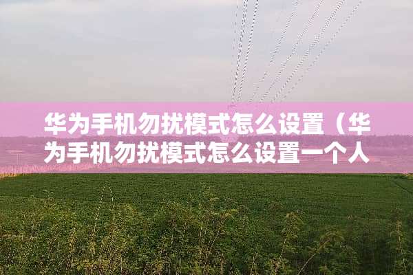 华为手机勿扰模式怎么设置（华为手机勿扰模式怎么设置一个人可以打进来）
