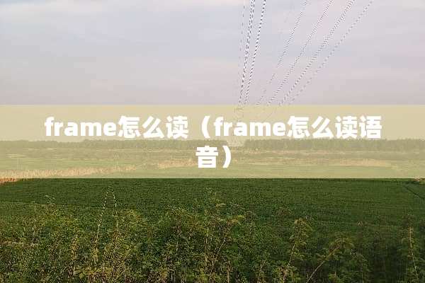 frame怎么读（frame怎么读语音）