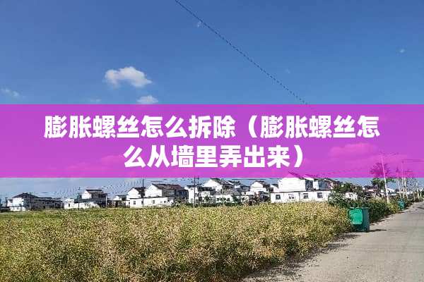 膨胀螺丝怎么拆除（膨胀螺丝怎么从墙里弄出来）