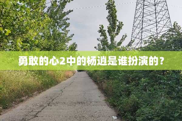 勇敢的心2中的杨逍是谁扮演的？