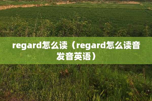 regard怎么读（regard怎么读音发音英语）