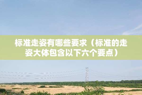 标准走姿有哪些要求（标准的走姿大体包含以下六个要点）