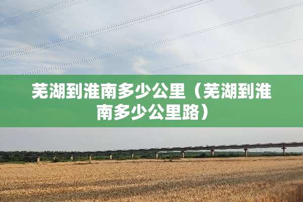 芜湖到淮南多少公里（芜湖到淮南多少公里路）