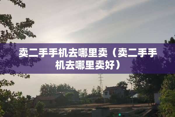 卖二手手机去哪里卖（卖二手手机去哪里卖好）