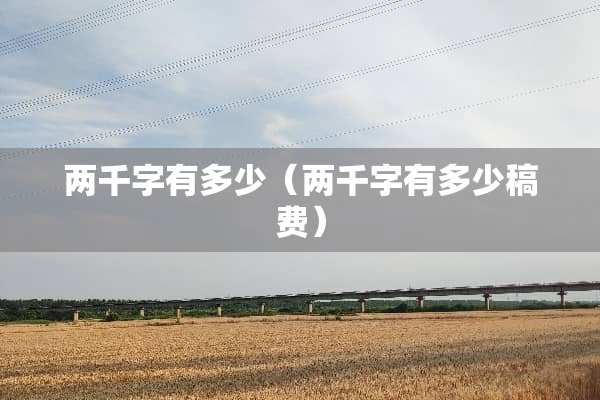 两千字有多少（两千字有多少稿费）