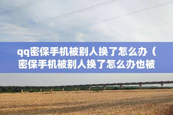 qq密保手机被别人换了怎么办（密保手机被别人换了怎么办也被盗了）