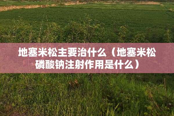 ****主要治什么（****磷酸钠注射作用是什么）