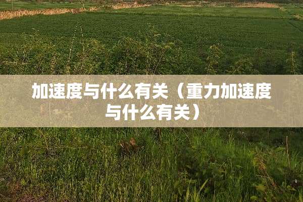 加速度与什么有关（重力加速度与什么有关）