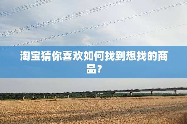 淘宝猜你喜欢如何找到想找的商品？