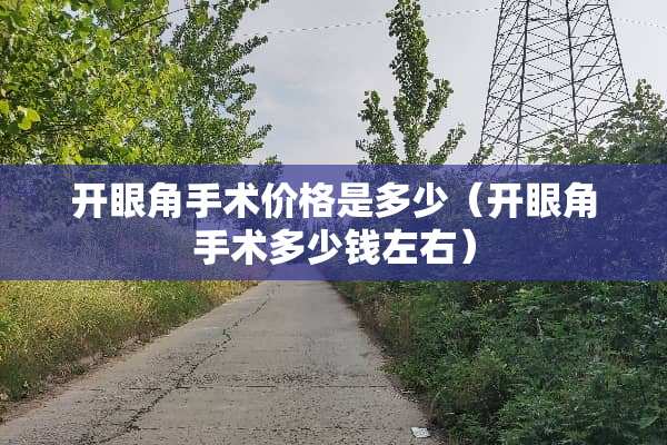 开眼角手术价格是多少（开眼角手术多少钱左右）