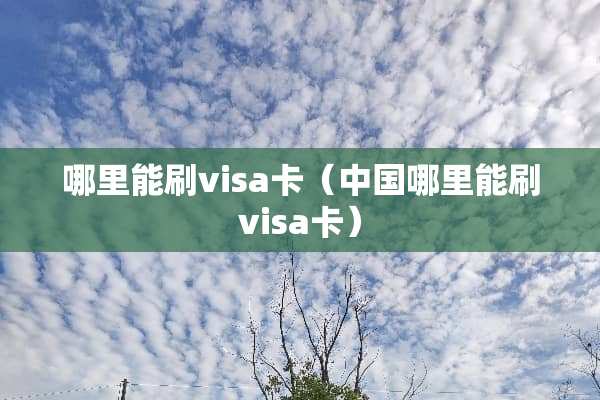哪里能刷visa卡（中国哪里能刷visa卡）