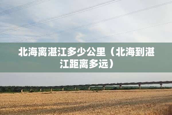 北海离湛江多少公里（北海到湛江距离多远）