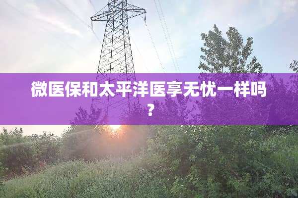 微医保和太平洋医享无忧一样吗？