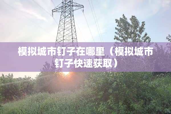 模拟城市钉子在哪里（模拟城市钉子快速获取）