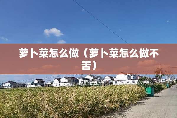萝卜菜怎么做（萝卜菜怎么做不苦）