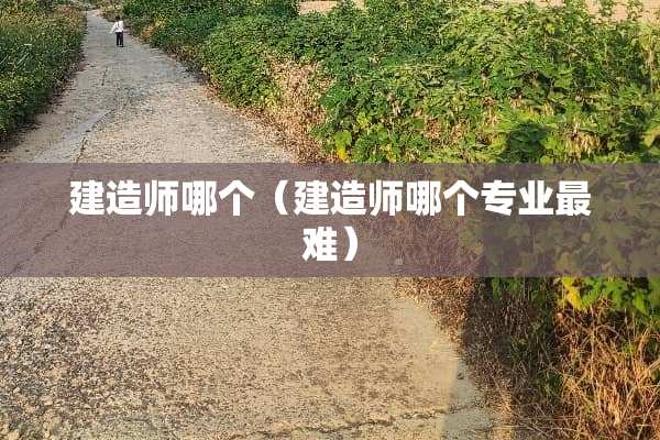 建造师哪个（建造师哪个专业最难）