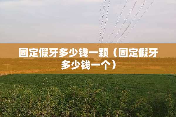 固定假牙多少钱一颗（固定假牙多少钱一个）