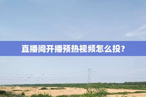 直播间开播预热视频怎么投？