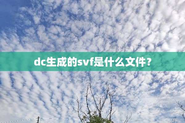 dc生成的svf是什么文件？