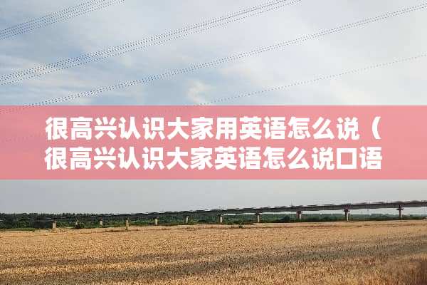 很高兴认识大家用英语怎么说（很高兴认识大家英语怎么说口语）