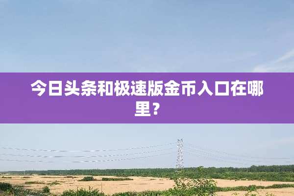 今日头条和极速版金币入口在哪里？