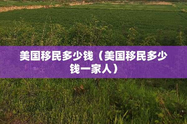 美国移民多少钱（美国移民多少钱一家人）