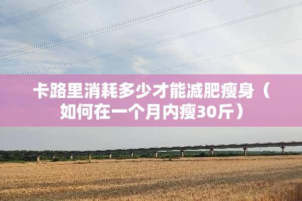卡路里消耗多少才能减肥瘦身（如何在一个月内瘦30斤）