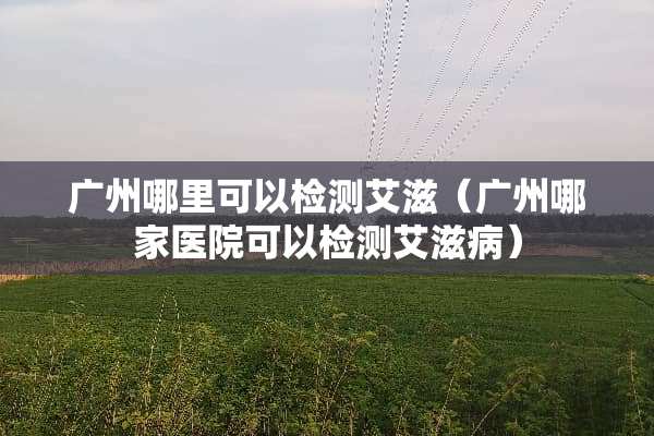 广州哪里可以检测艾滋（广州哪家医院可以检测***）