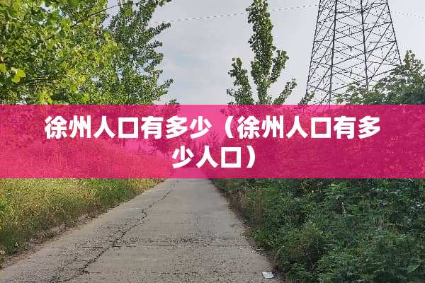 徐州人口有多少（徐州人口有多少人口）