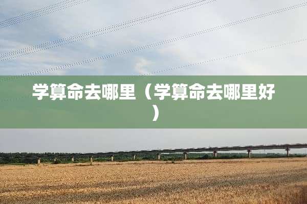 学算命去哪里（学算命去哪里好）