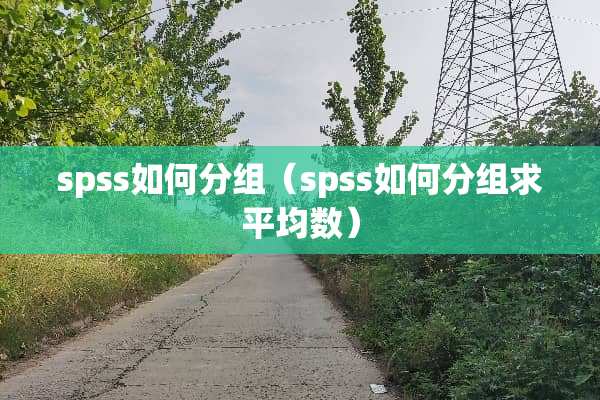 spss如何分组（spss如何分组求平均数）