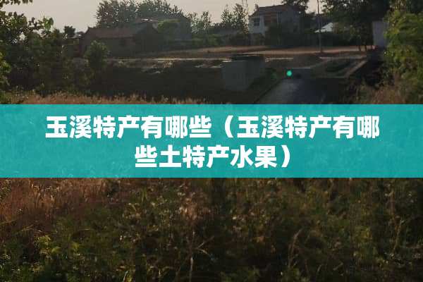 玉溪特产有哪些（玉溪特产有哪些土特产水果）