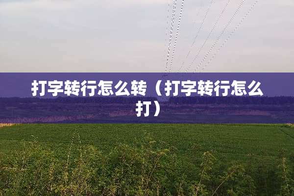 打字转行怎么转（打字转行怎么打）
