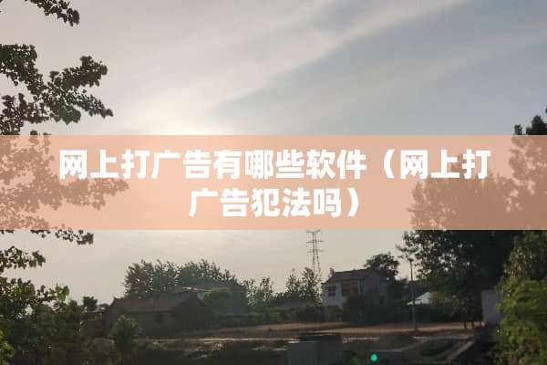 网上打广告有哪些软件（网上打广告犯法吗）