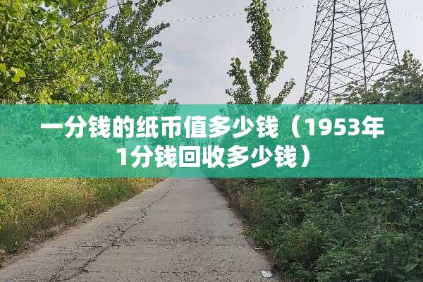 一分钱的纸币值多少钱（1953年1分钱回收多少钱）