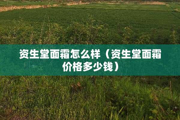 资生堂面霜怎么样（资生堂面霜价格多少钱）