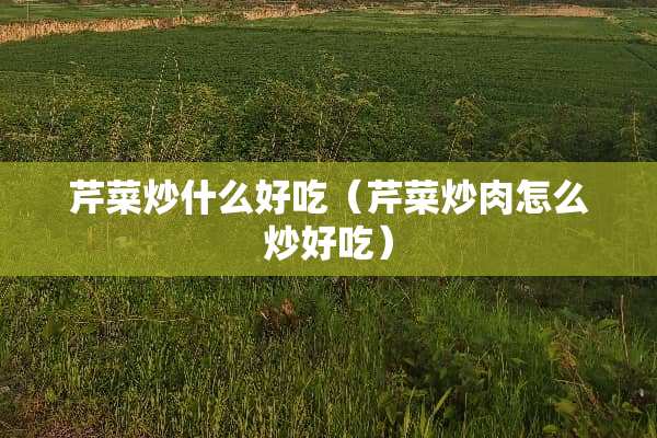 芹菜炒什么好吃（芹菜炒肉怎么炒好吃）